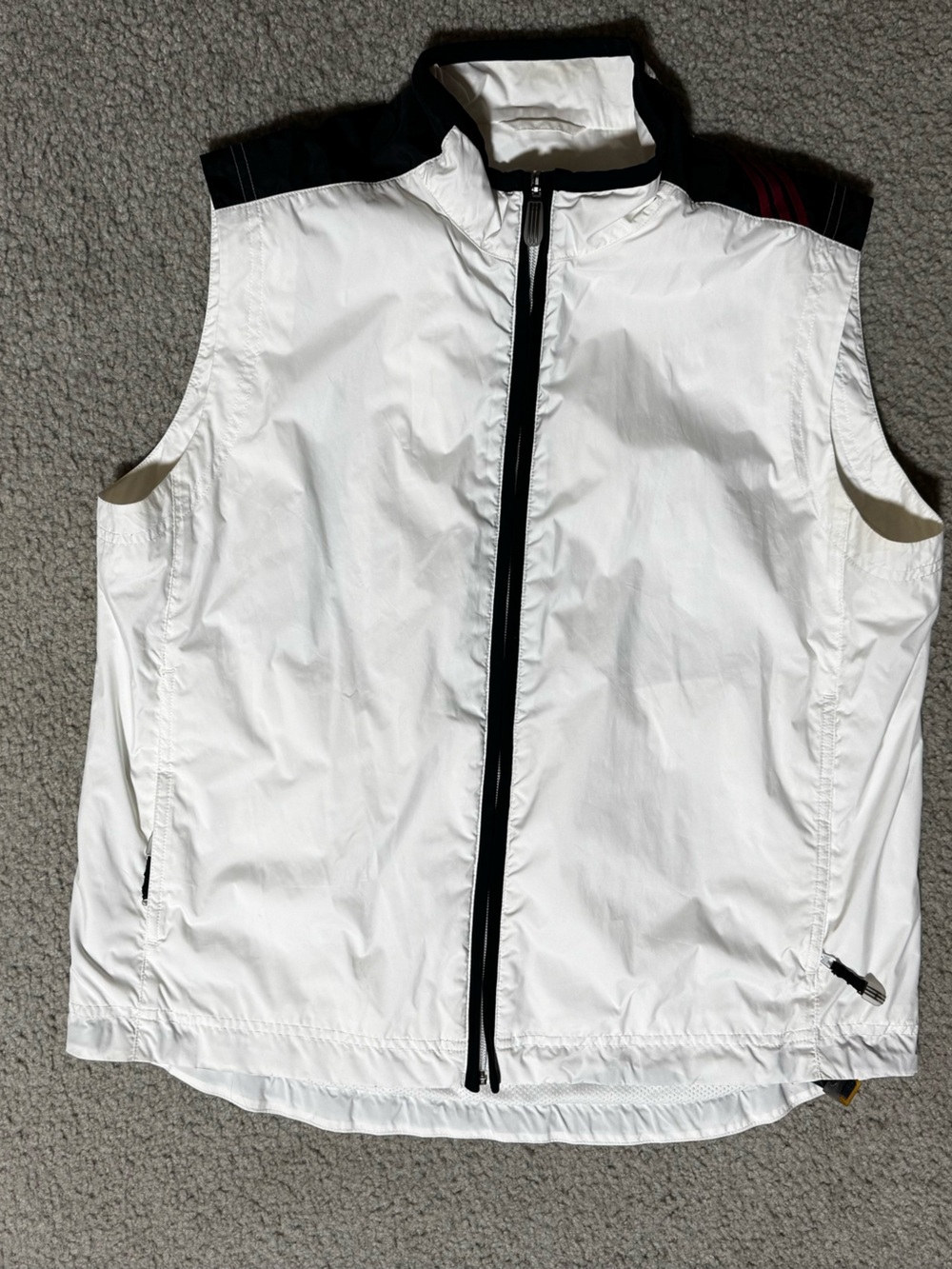 Adidas White Sleeveless Athletic Zip Vest